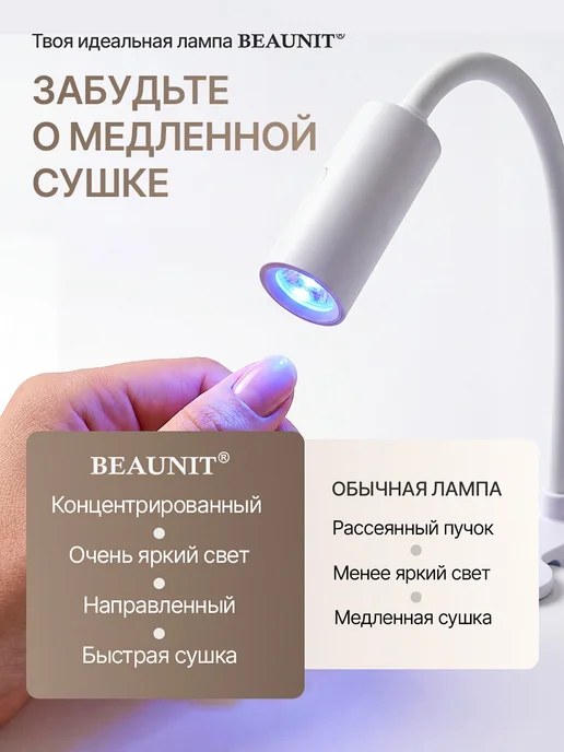 BEAUNIT Фонарик-лампа Led и Уф для маникюра и сушки ногтей, фиолетовый, фото 4