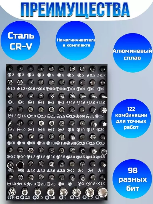 RuMir Набор ключей для ремонта телефонов и ноутбуков 117 в 1, вариант, фото 2