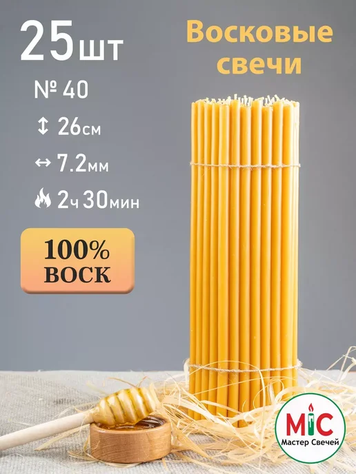 Мастер Свечей Свечи церковные №40 100 шт, 25 шт