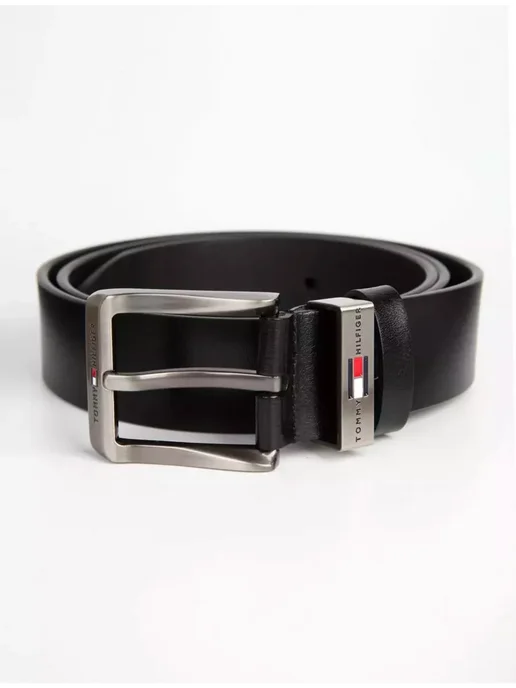 Salvatore Ferragamo Ремень кожаный Tommy hilfiger, черный, фото 3