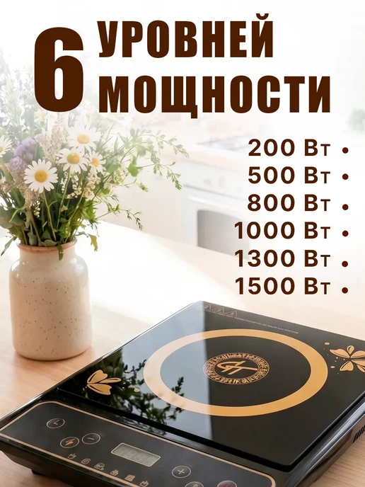 GT Индукционная плита настольная 1 конфорка 1500 Вт, 1500 Вт, фото 6