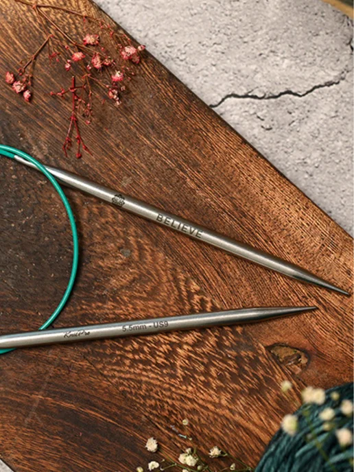 Knit pro Круговые металлические спицы Книтпро MINDFUL 100 см 3,75 мм, 60 см 5 мм, фото 5
