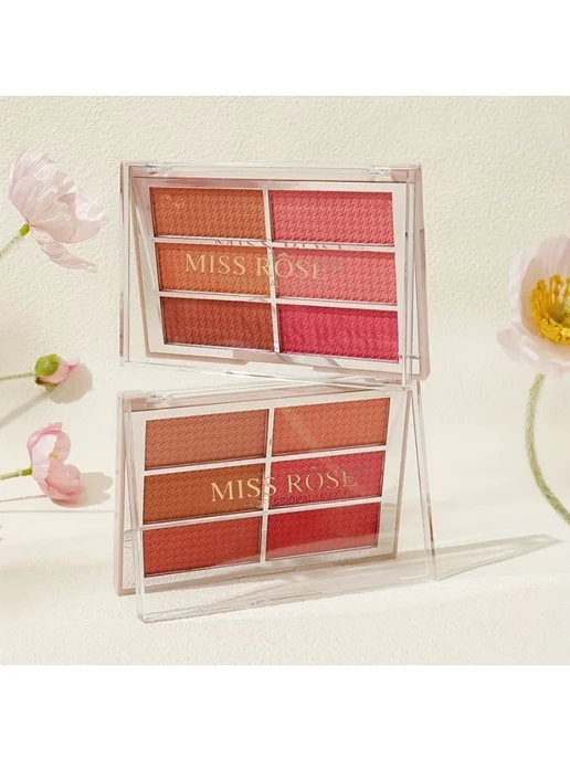 MISS ROSE 6-цветная палетка для теней и румян, водостойкая, устойчивая…, коричневый, фото 6