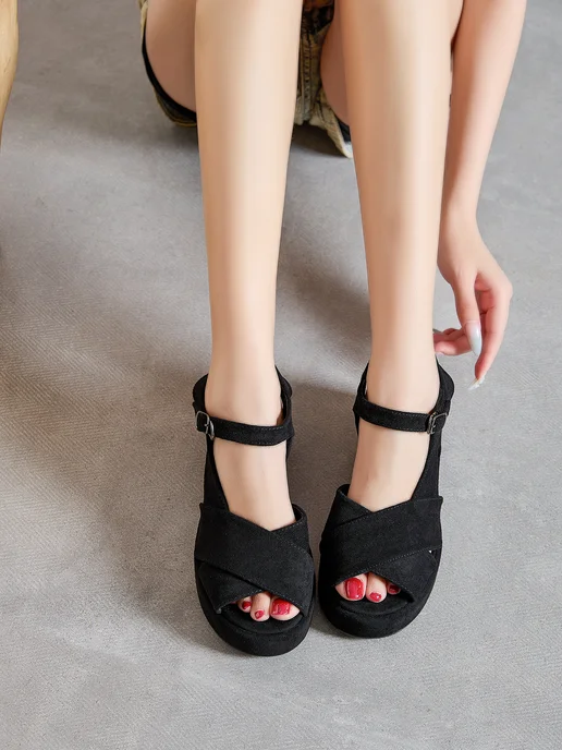 Varibel босоножки женские на платформе, черный, фото 7