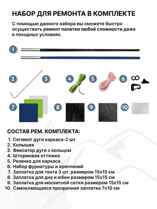 RSP Палатка туристическая 4-х местная Deep 4 (цв. синий), синий, фото 8