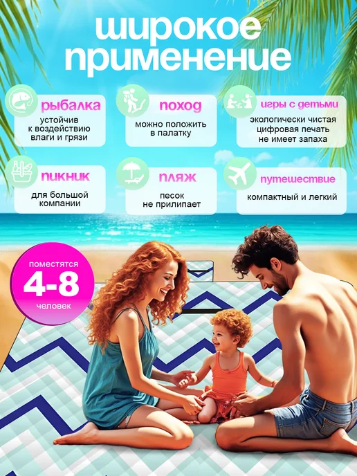 Зеленый Сад Пляжный коврик для гальки, зеленый, фото 4