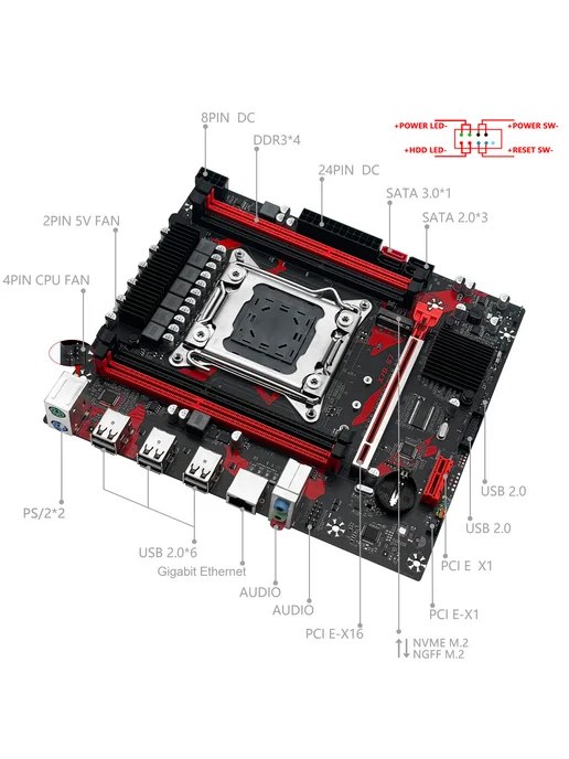 MAHCINIST x79 Материнская плата s7 + E5 2670 V2 cpu + 32gb DDR3, 32 ГБ, фото 3