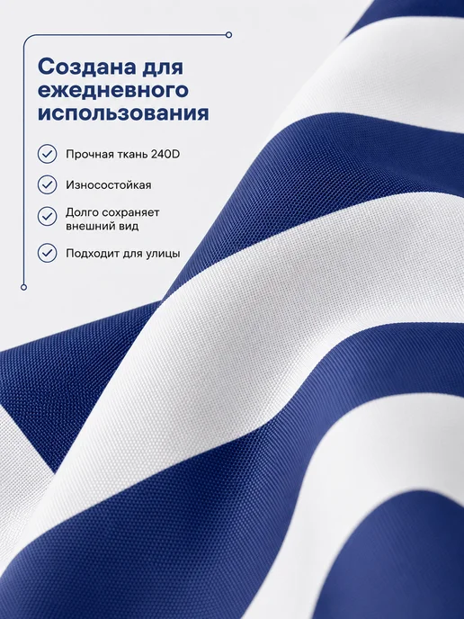 Ткань оксфорд 240d полоса бело-синяя 1.5х10м, 1.5x10 м, фото 4