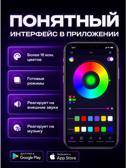 VoLoMarket Светодиодная лента 40 метров с пультом RGB LED, 40 м, фото 4