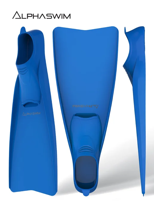 ALPHA SWIM ласты для плавания взрослые для бассейна и снорклинга, синий