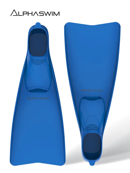 ALPHA SWIM ласты для плавания взрослые для бассейна и снорклинга, синий, фото 2