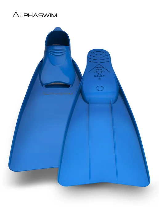 ALPHA SWIM ласты для плавания взрослые для бассейна и снорклинга, синий, фото 8