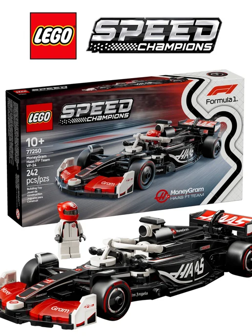LEGO Конструктор Speed Champions 77250 MoneyGram Haas F1, черный