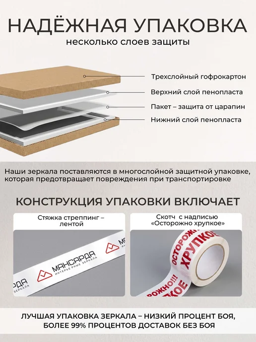 МАНСАРДА Зеркало настенное прямоугольное 80х40 см, 80x40 см, фото 4