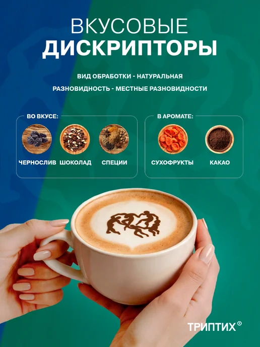 Триптих Кофе в зернах 1 кг Эфиопия Кушита, чернослив и шоколад, 1 кг, фото 3
