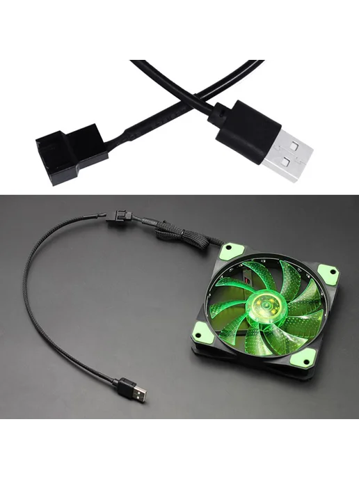 Кабель-адаптер USB для вентилятора 4-Pin Разноцветный, вариант, фото 2