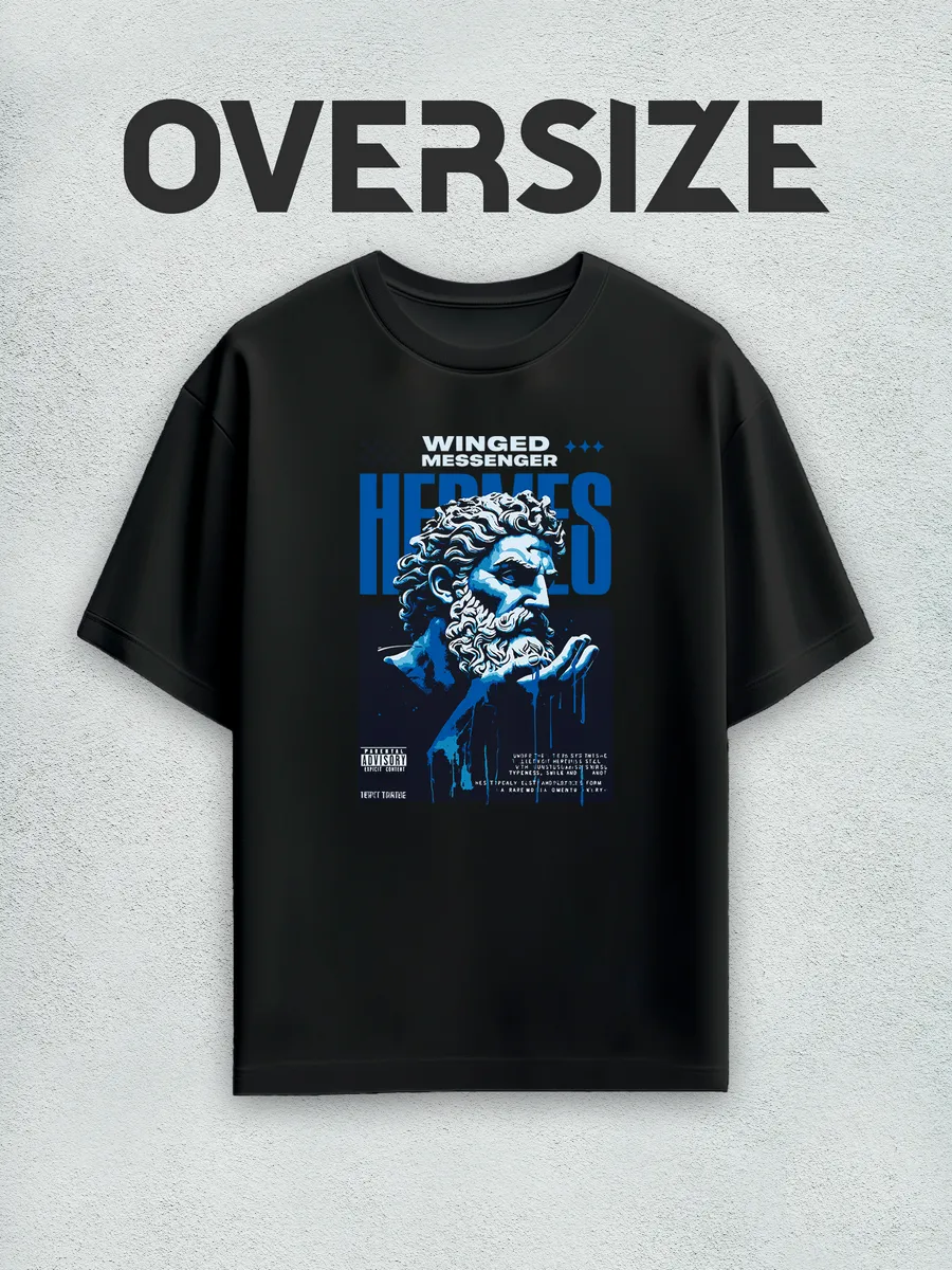 Футболка оверсайз с принтом статуя streetwear