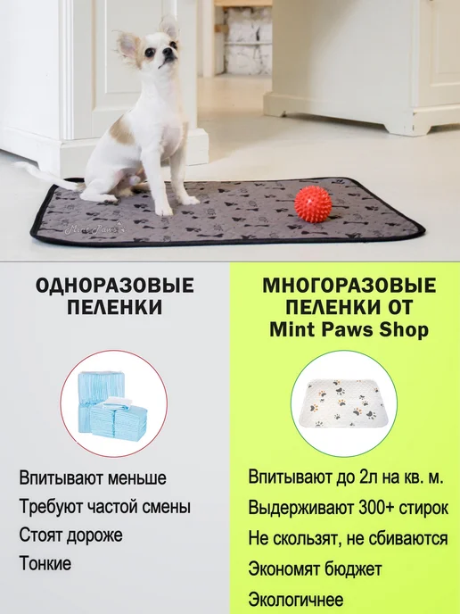 Многоразовая пеленка для животных белый 600x450x5, 600x450x5, фото 4