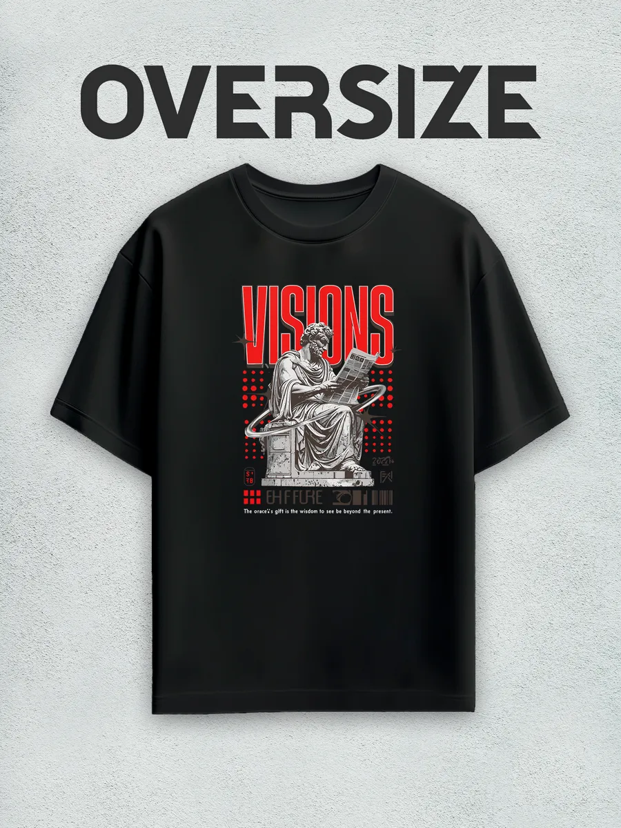 Футболка оверсайз с принтом статуя streetwear