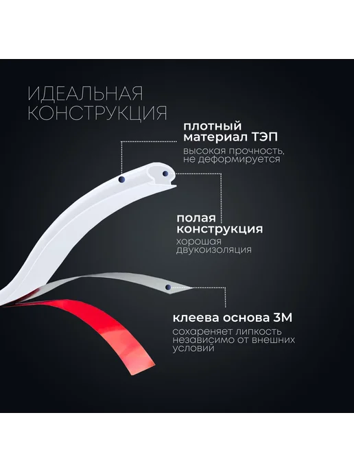 Уплотнитель для окон и дверей белый 6*10 белый, 6x10, фото 3