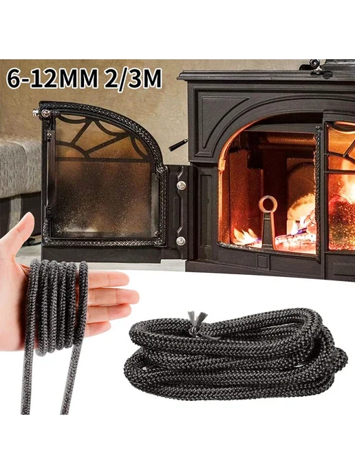 2м уплотнитель для печей и каминов термостойкий 8мм, 2 м, фото 6