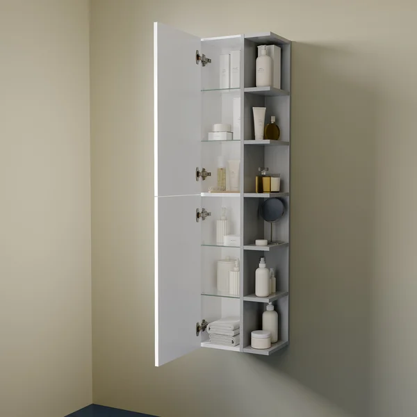 Фото товара на маркетплейсе wildberries Шкаф-пенал для ванной подвесной 35 см