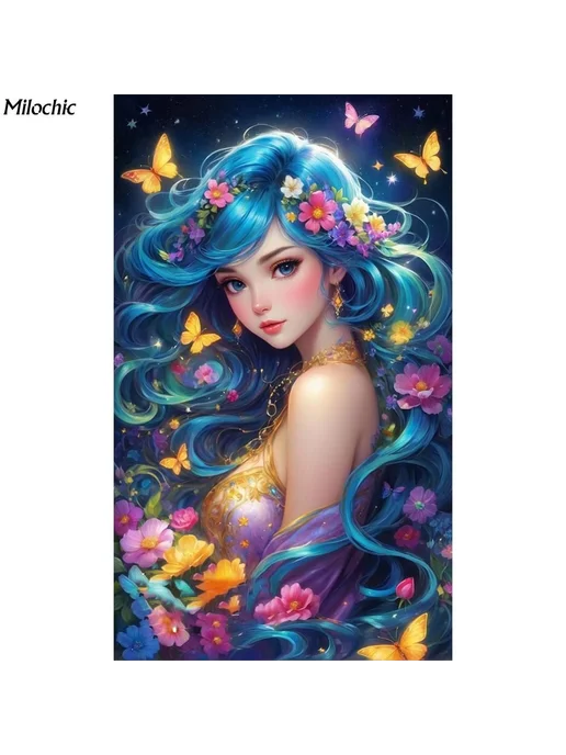 Набор для вышивания крестиком 11 карат 50*50 см синий, 50x50 см