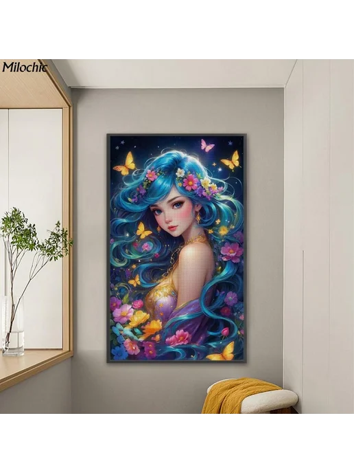 Набор для вышивания крестиком 11 карат 50*50 см синий, 50x50 см, фото 3
