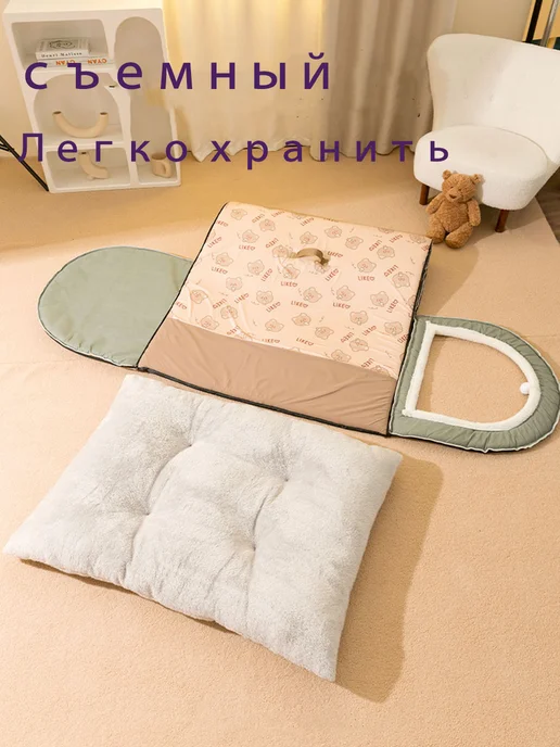 Домик для собак и кошек мягкий лежанка S 350*300*300, хаки, 350x300, фото 7