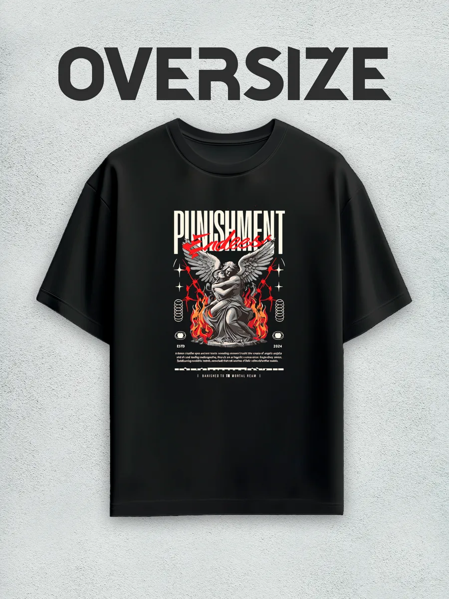 Футболка оверсайз с принтом статуя streetwear