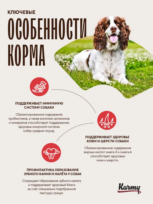 Сухой корм KARMY для собак, взрослые, средние, телятина, 2 кг, фото 2