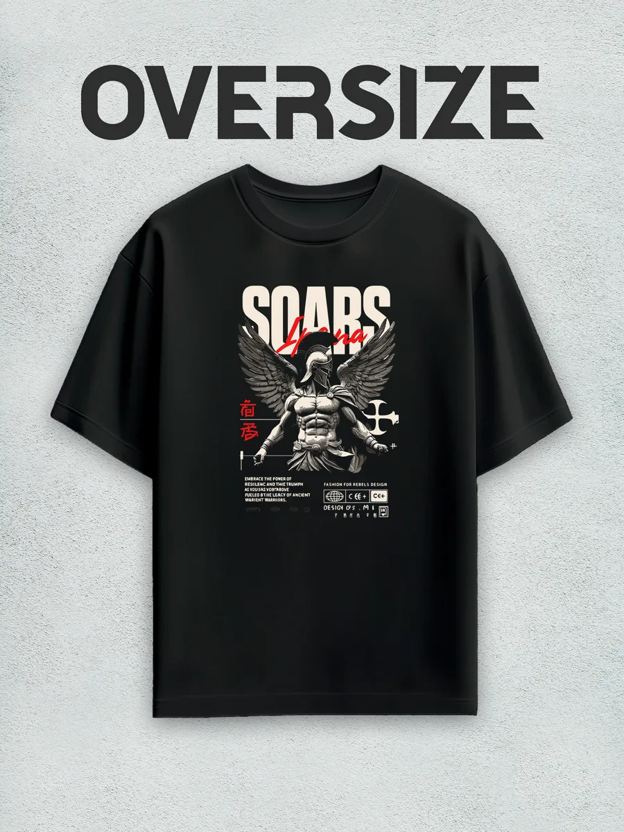 Футболка оверсайз с принтом статуя streetwear