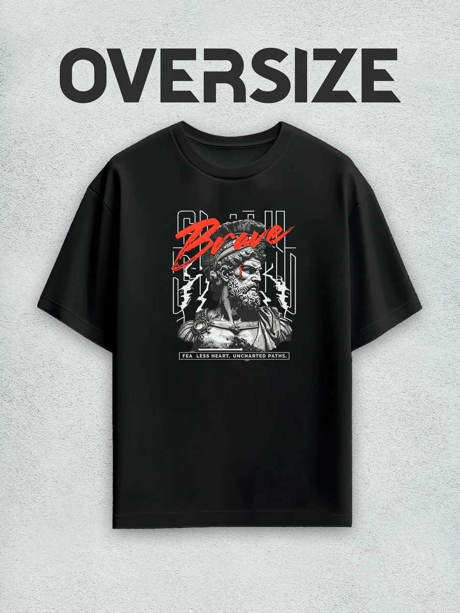 Футболка оверсайз с принтом статуя streetwear