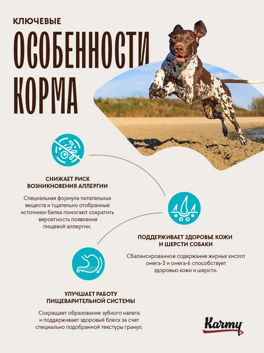 Сухой корм KARMY Hypoallergenic для собак, ягненок, 2 кг, фото 2