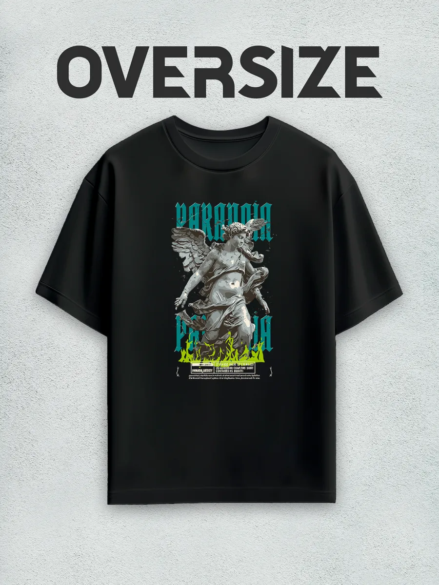 Футболка оверсайз с принтом статуя streetwear