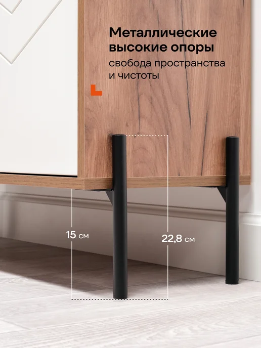 Logium Тумба под телевизор напольная навесная Венеция 16.64, белый, фото 8