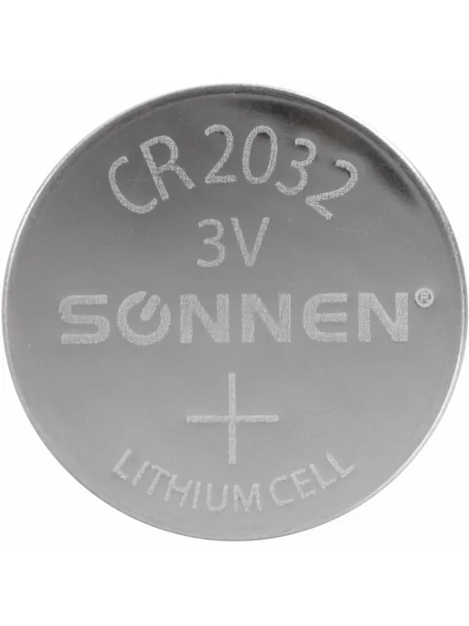 SONNEN Батарейки таблетки дисковые литиевые набор 10 шт CR2032, 10 шт, фото 3