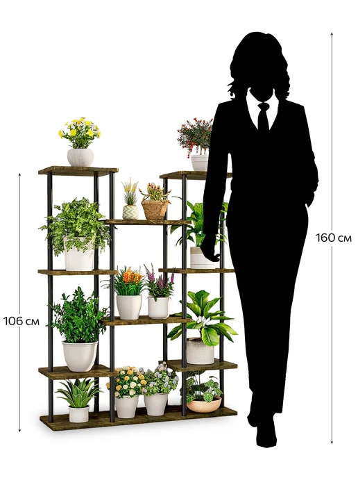 Garden Show Подставка для цветов, 6 ярусов, 14 мест, черный, фото 3