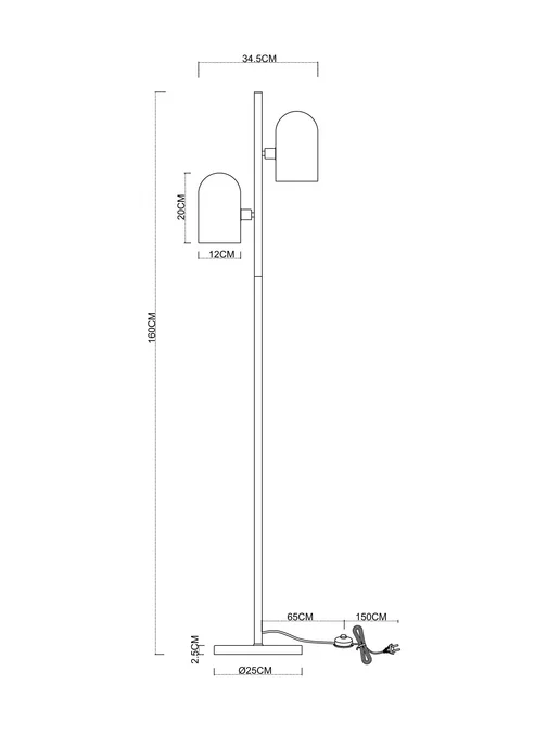 Arte Lamp Торшер CASSEL A5454PN-2PB, коричневый, фото 7