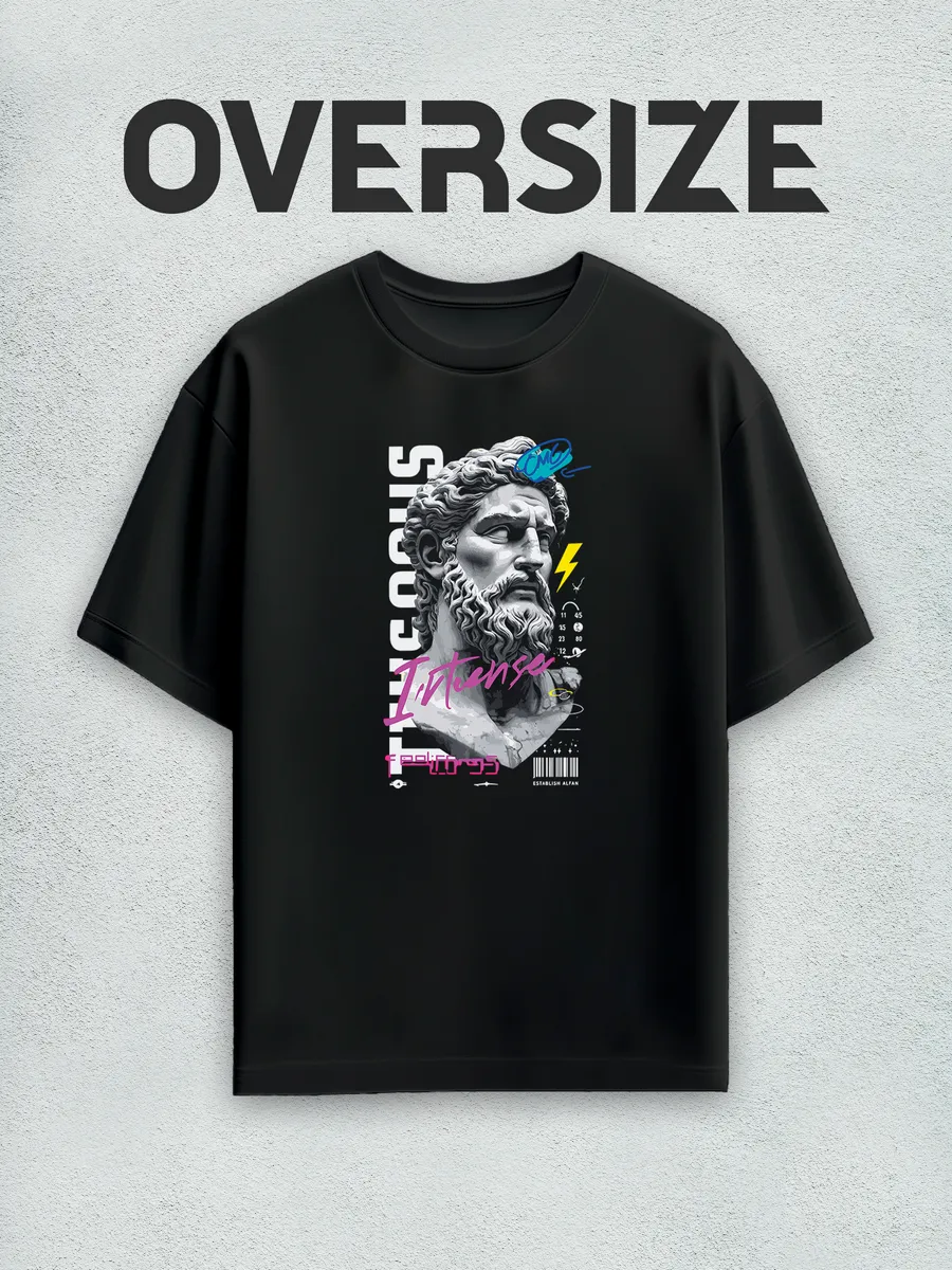 Футболка оверсайз с принтом статуя streetwear