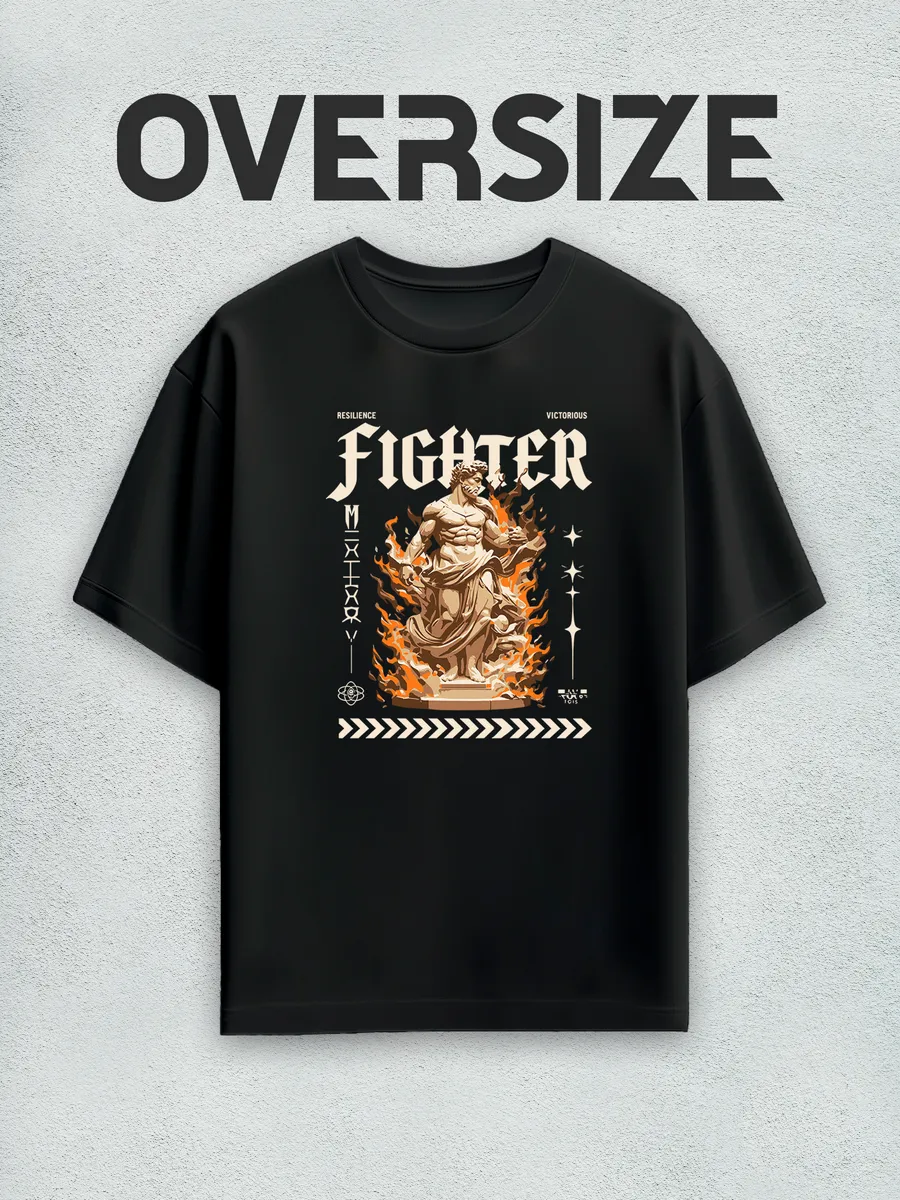 Футболка оверсайз с принтом статуя streetwear