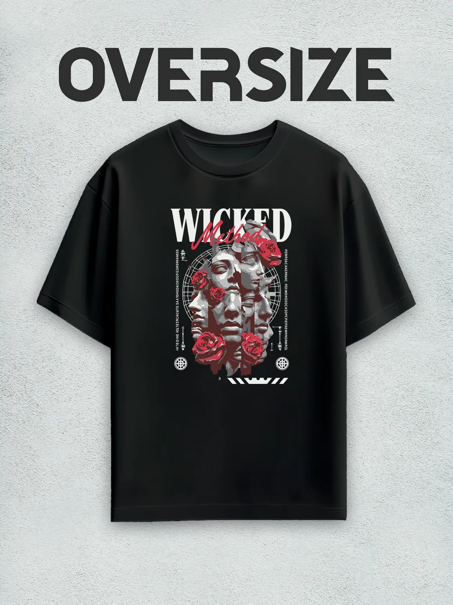 Футболка оверсайз с принтом статуя streetwear