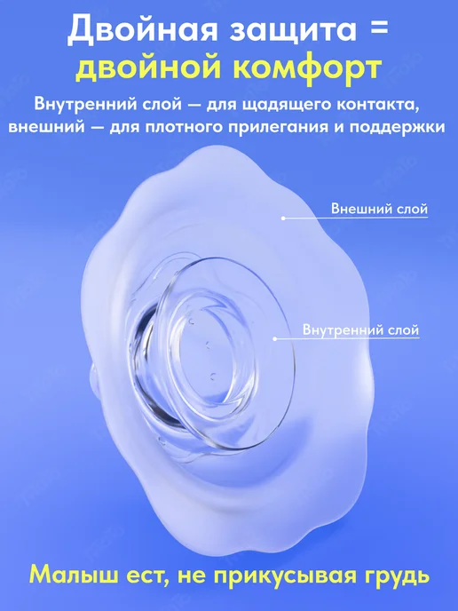 TiTaTo Силиконовые накладки на грудь для кормления на соски, вариант, фото 4