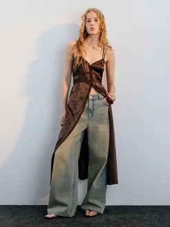 Платье-комбинация атласное с кружевом и принтом Befree 416166002 купить за 3 749 ₽ в интернет‑магазине Wildberries