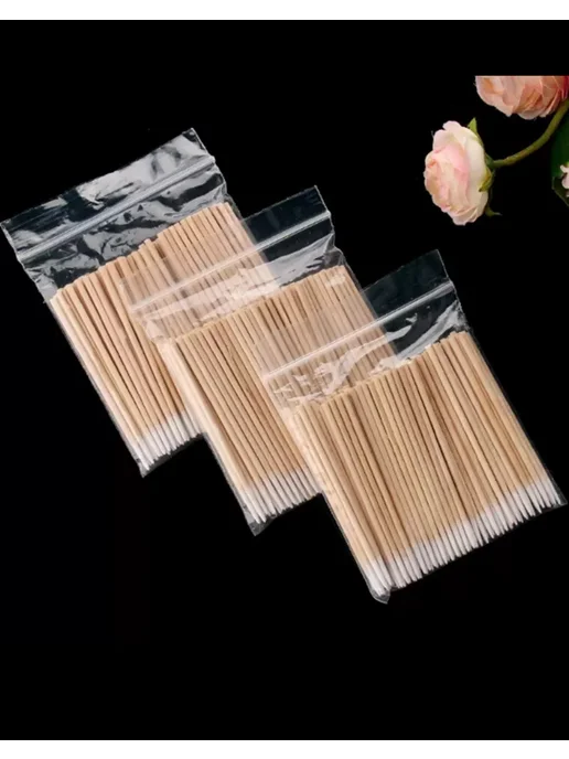 Microbrushes деревянные микробраши щеточки для ресниц и бровей, вариант, фото 3