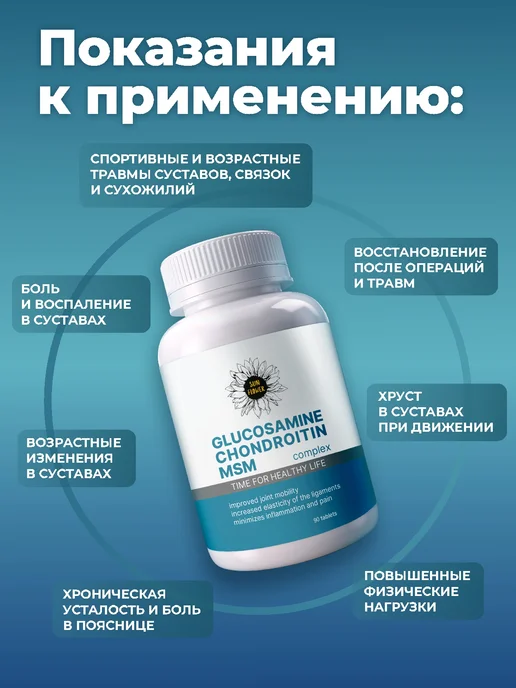 Sun Flower Глюкозамин хондроитин msm для суставов и связок, 250 мл, фото 2