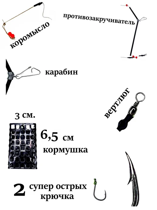 Кормушка фидерная оснащённая на течение 3 шт по 90 гр, 3 шт, 90 г, фото 2