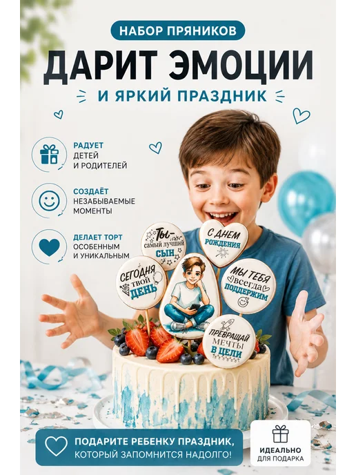 Hroom Room Пряники на торт для мальчика, вариант, фото 5