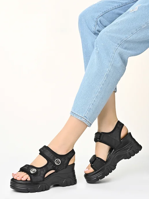 Shoes house Босоножки женские летние на платформе, черный