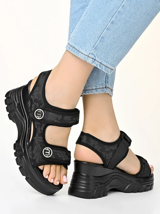Shoes house Босоножки женские летние на платформе, черный, фото 2